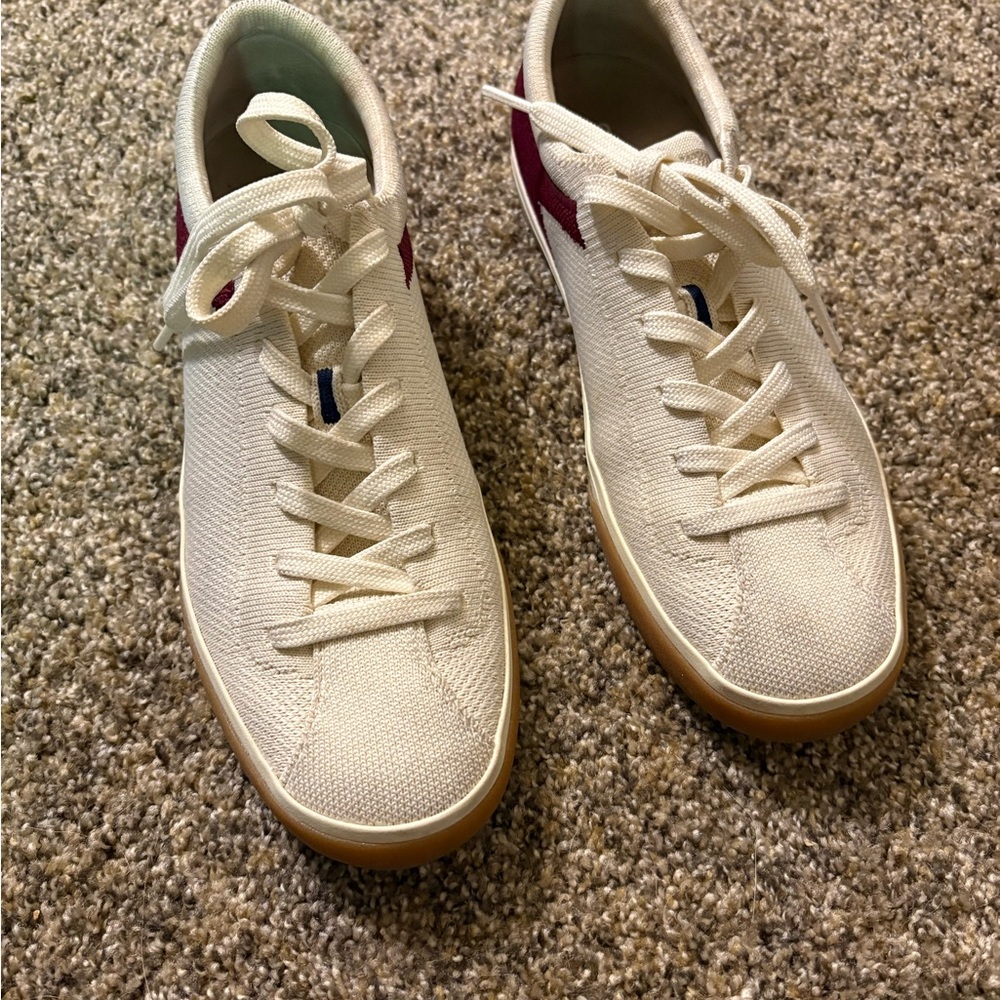 Rothy's Cream and Burgundy Women's Sneakers - Picture 2 of 6